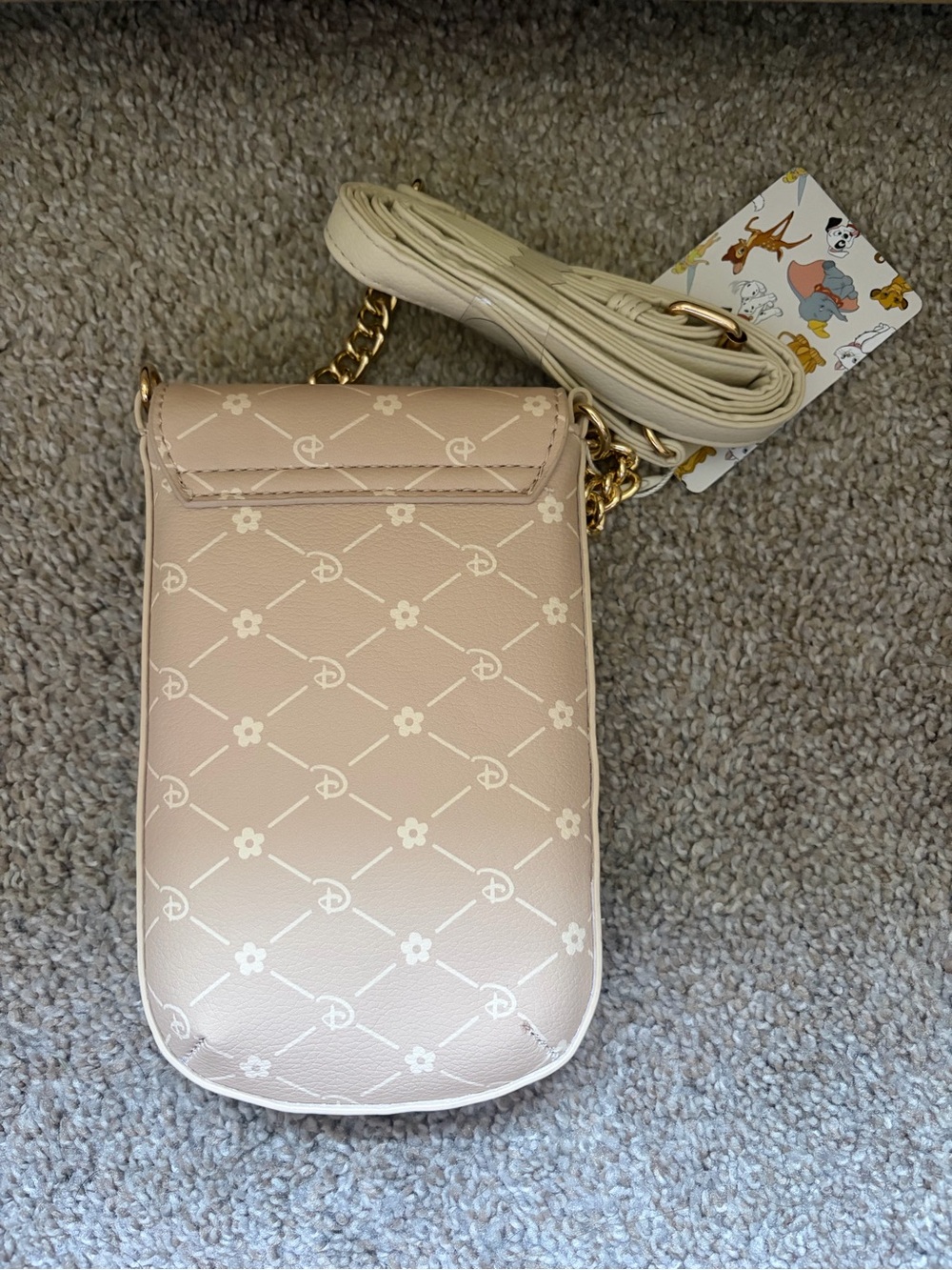 Disney Bambi Beige Crossbody Phone Pouch with Gold Hardware - Picture 2 of 3